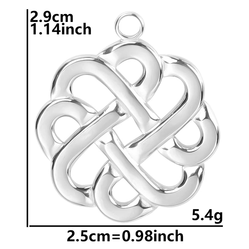 Silver Tone Flower Pendants - Durable Stainless Steel Charms for DIY Necklaces & Bracelets